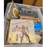 Contents to plastic crate - approximately 270 assorted 45rpm singles mainly 1960s-1980s - artists
