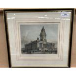 A coloured lithograph of Leeds Town Hall circa 1870 - 19 x 22xm (saleroom location: S3 GC07)