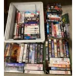 75 assorted VHS movies (U to 18 ratings) including Three Kings, U-571, 007, D-Day, Black Hawk Down,