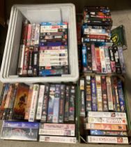 75 assorted VHS movies (U to 18 ratings) including Three Kings, U-571, 007, D-Day, Black Hawk Down,