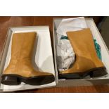 Pair of ladies' light brown leather boots by Cos,