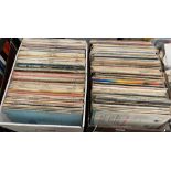 Contents to two boxes - approximately 170 assorted LPs - Easy Listening, Shows, Classical, Band,