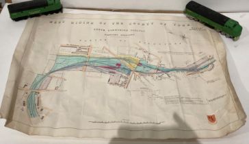 Rolled up plan of the Barnsley Station Parish of Silkstone South Yorkshire Railway in West Riding