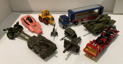 Contents to tray - diecast toys - Corgi Major Toys articulated trailer and truck,