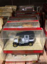 Sixteen Matchbox Models of Yesteryear diecast vehicles including a 1907 Unic Taxi,