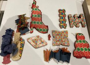 Contents to box - vintage paper Christmas decorations (saleroom location: S3QC06)