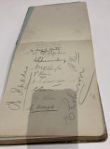 An autograph album containing a Yorkshire County Cricket team circa 1920s - signatures include