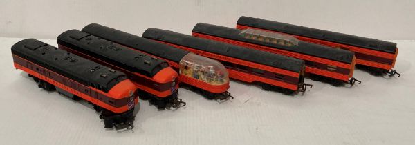 Six Tri-ang OO gauge 'The Milwaukee Road' train sets including diesel locomotive, dummy locomotive,
