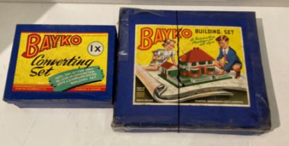 Bayko 1 building set and a Bayko 1X building set,