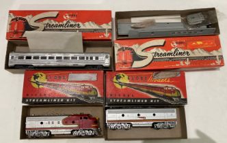 Four Globe model train kits - Santa Fe B149 and FEA169,