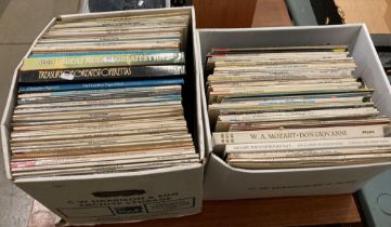 Contents to two boxes - six box sets and approximately 110 LPs - mainly classical, opera,