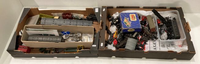 Contents to two trays - assorted HO spares and repairs including Duchess of Montrose and Hornby