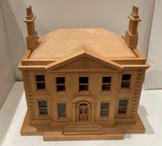 A pine and MDF scale model of a Georgian townhouse,