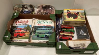 Contents to two boxes - assorted Daimler and Dennis books,