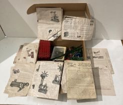 Contents to box - 1950s Meccano and assorted instruction booklets (saleroom location: S1 T1)