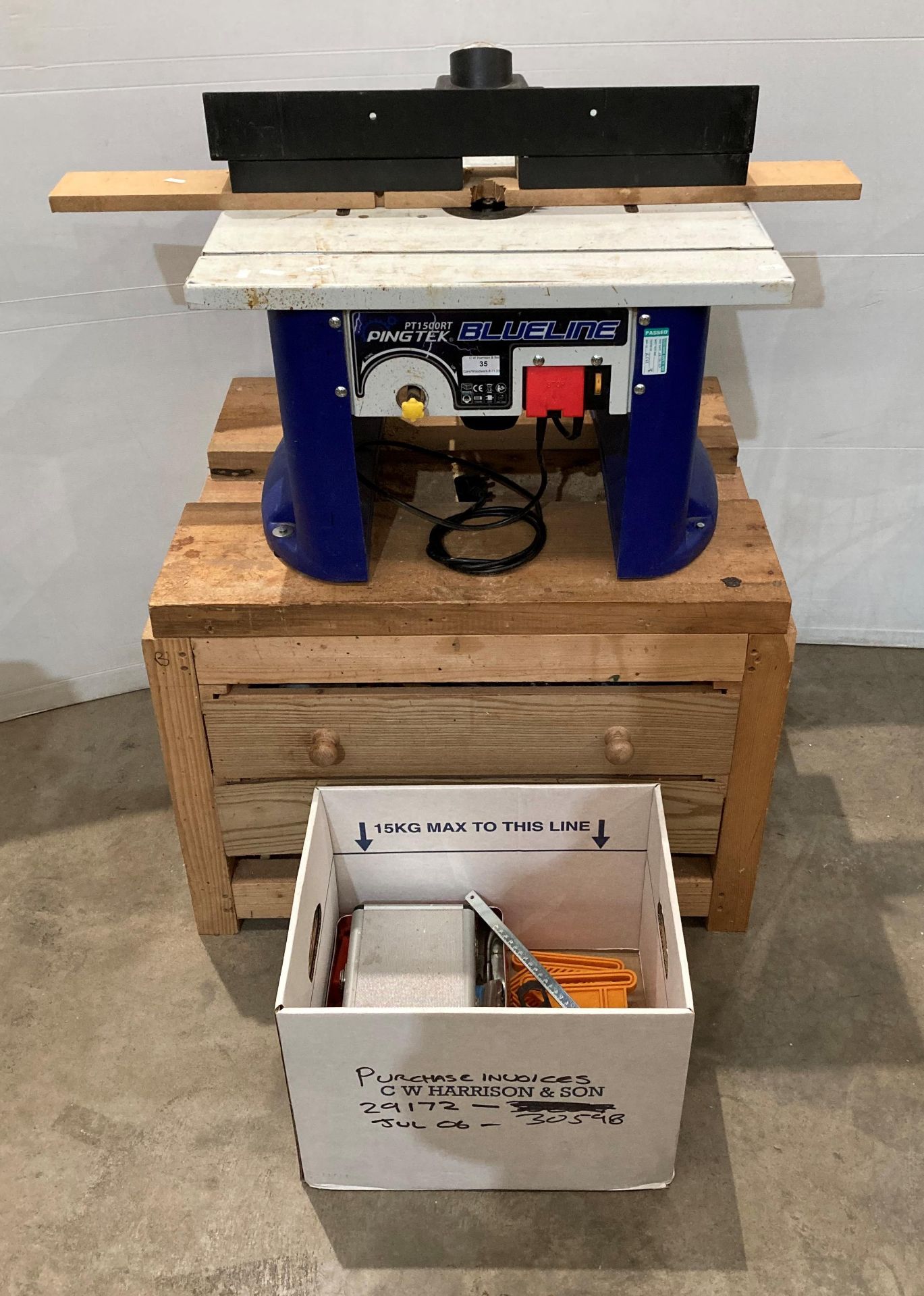 Blue Line Router Pingtek Blueline PT1500RT router table (single phase) with original ...