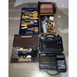 Nutool drill bit set (boxed), tool kit, sundry hand tools,