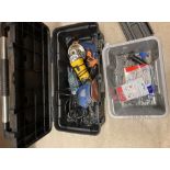 Master Pro tool box and three assorted power tools including Black & Decker KA510 (240v) sander,