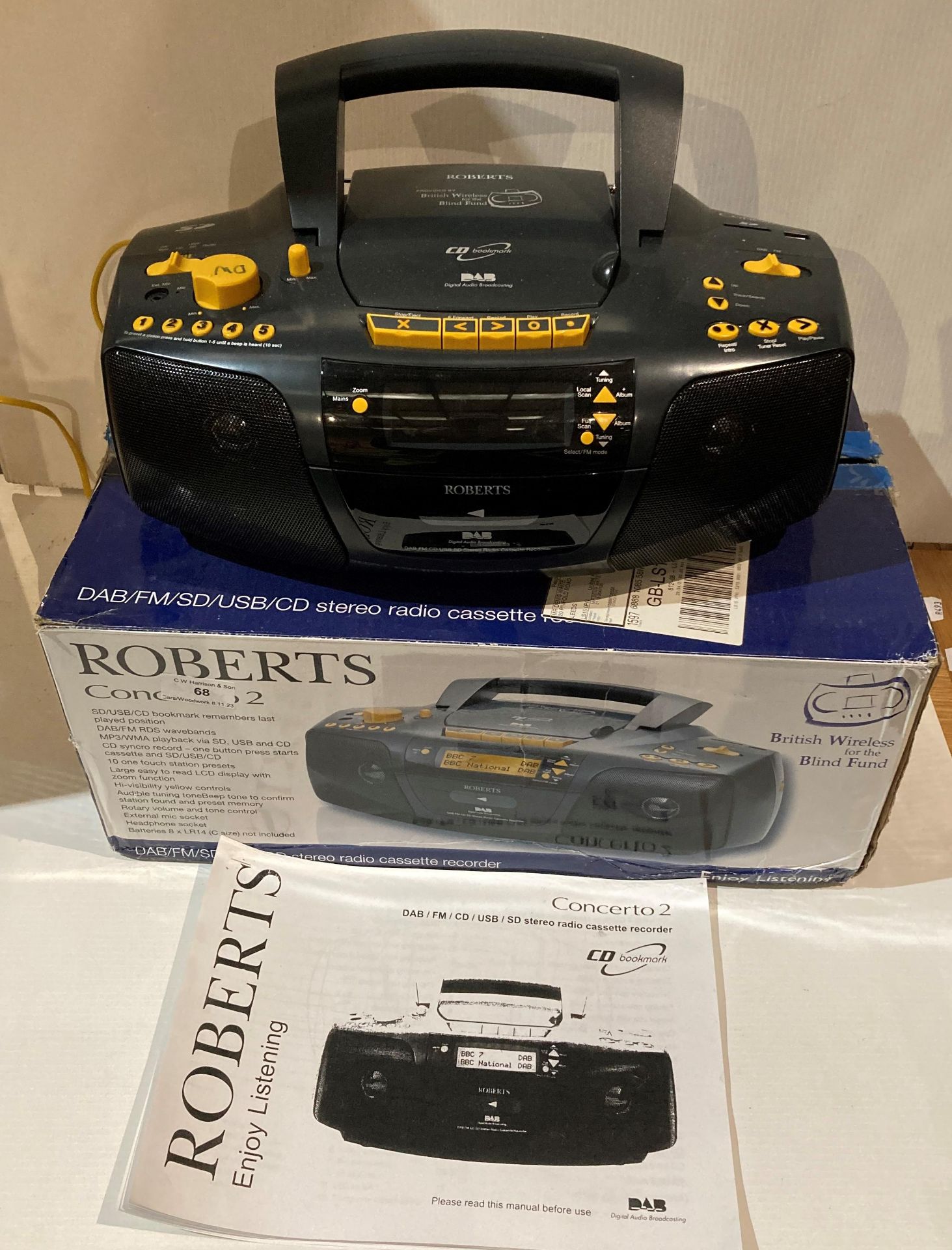 Roberts Concerto 2 radio cassette recorder in box (saleroom location: MA2) Further