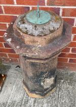 Salt glazed chimney pot converted into a sundial (86cm high) (saleroom location: outside)