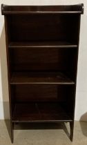 A dark stained four-shelf open-front book case - 60 x 124cm high (saleroom location: MA2)