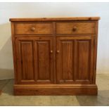Pine two drawer two door side unit 92 x 88cm high (saleroom location: MA5)