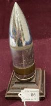 A chromed model of a shell on wood base initialled 2PR-1-LOA Co 11AM-11-11-13 - 18cm high (saleroom