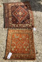 Two assorted Persian hand made rugs size 48 x 44cm and 60 x 70cm (saleroom location: MA4)