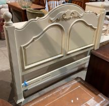 A Laura Ashley cream painted double bed headboard,