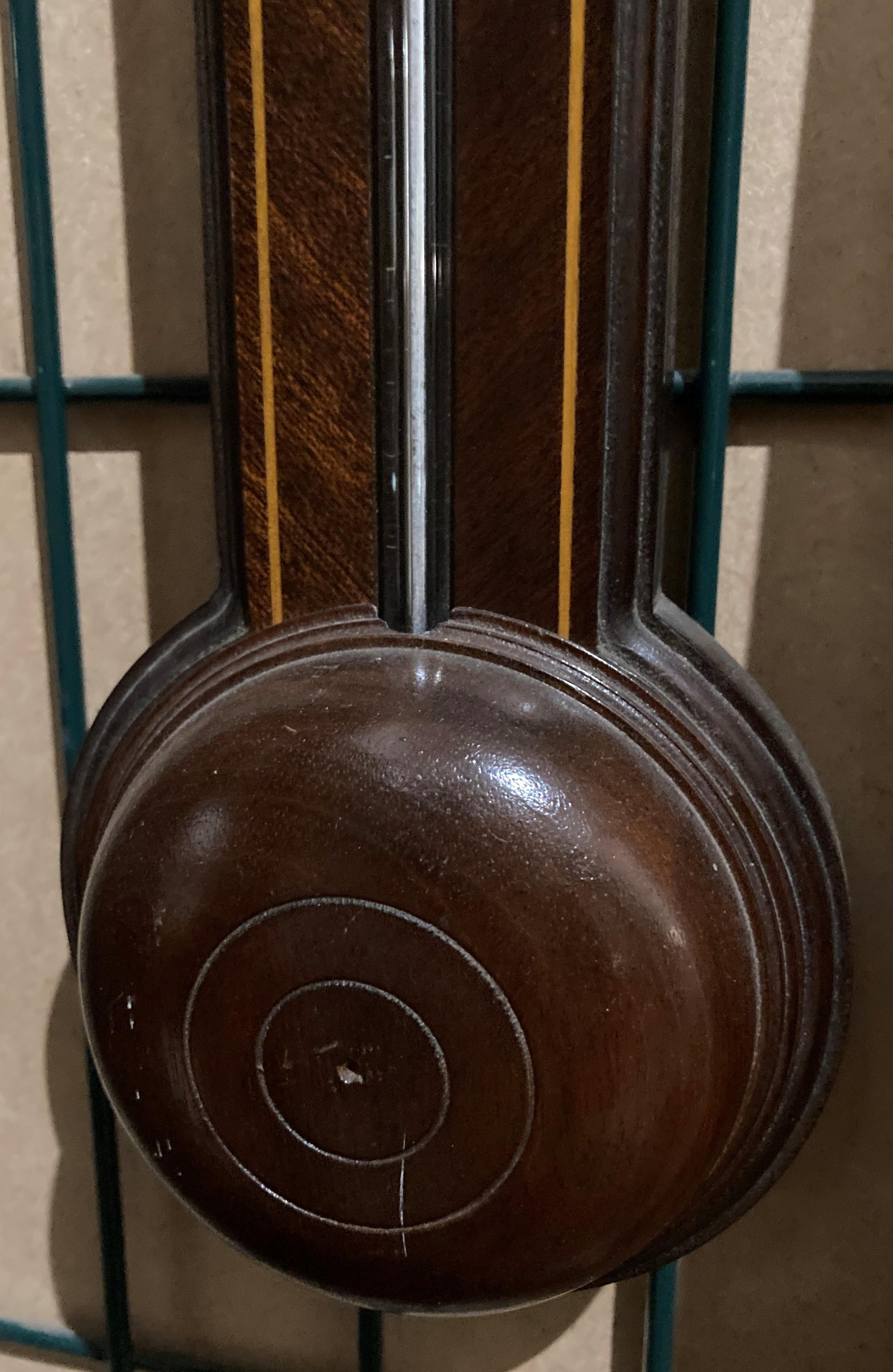 A Comitti, Holborn 20th century mercury stick barometer in mahogany case with inlay, - Image 4 of 14