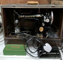Singer electric foot operated sewing machine No.