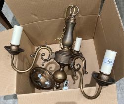 A Laura Ashley three stem ceiling light fitting (Saleroom location: ROT)