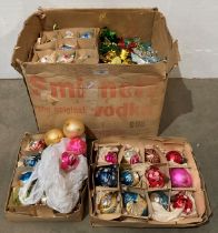 Contents to box - vintage Christmas decorations and wassail cups (saleroom location: MA2)