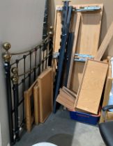 Black metal 4ft 9" bed frame by OBC (saleroom location: MA4)