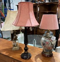 Three various table lamps - onyx,