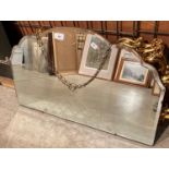 A shaped top bevel edge wall mirror - 45 x 65cm (saleroom location: gallery)