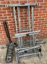 A small galvanized scaffold tower - dismantled (saleroom location: outside)