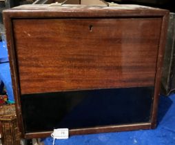 A small stained mahogany seven drawer portable storage box (drawers difficult to open) 37 x 24 x