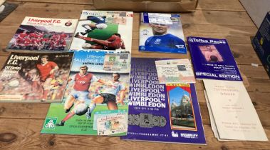 Contents to tray - a Testimonial Dinner programme signed by Tommy Docherty and a small quantity of