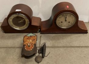 Two assorted mahogany mantel clocks by Fowler and Old Field Limited