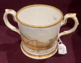 Railway and Sir Henry Fowler interest- A mid 19th Century double-handled porcelain cup with early