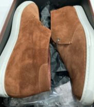 A pair of Poste Feliciano Mid sneakers in hazelnut brown suede (used) size 10 (saleroom location: