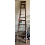 A 12-step wooden step ladder (saleroom location: Sunnybank Street,