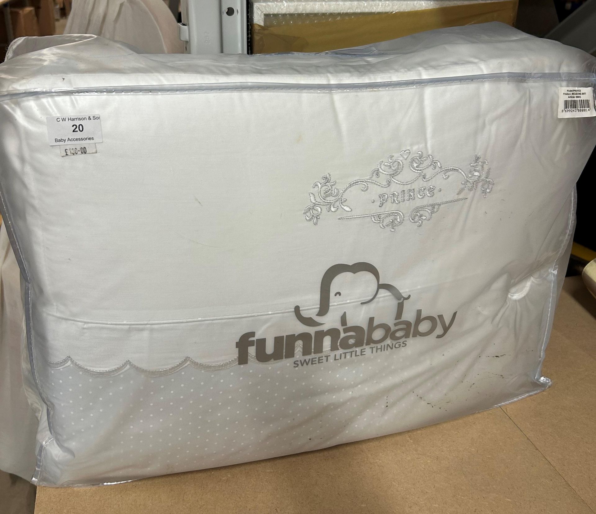 FUNNA BABY SWEET LITTLE THINGS PRINCE BEDDING SET NEW IN PACKAGING RRP £130 (Saleroom location: - Image 2 of 2