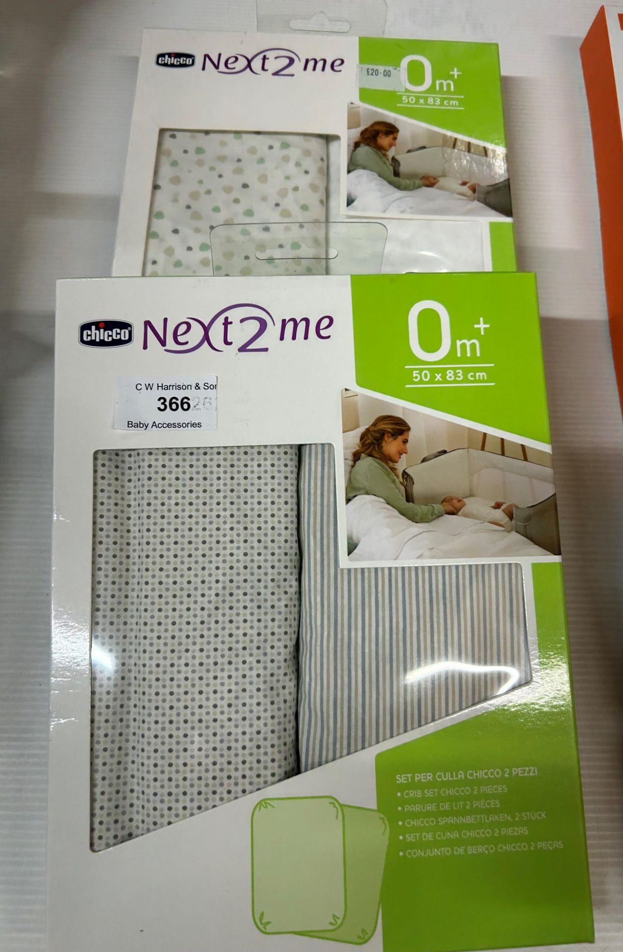 CHICCO 2x NEXT TO ME BED LINEN RRP £50 (Saleroom location: L12)