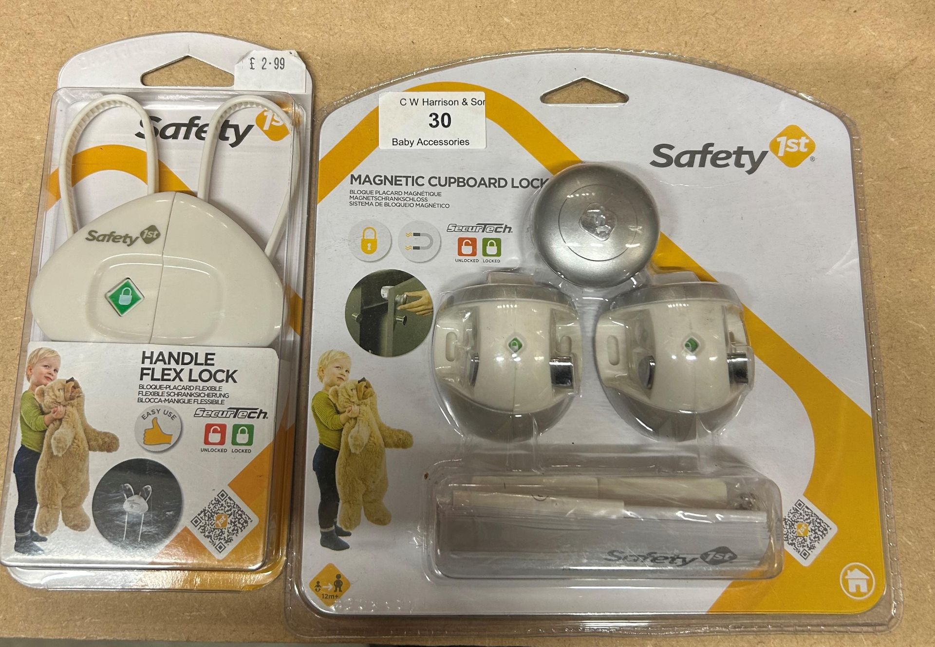 2X HANDLE/DOOR CHILD SAFETY LOCKS NEW IN PACKAGING (Saleroom location: E12)