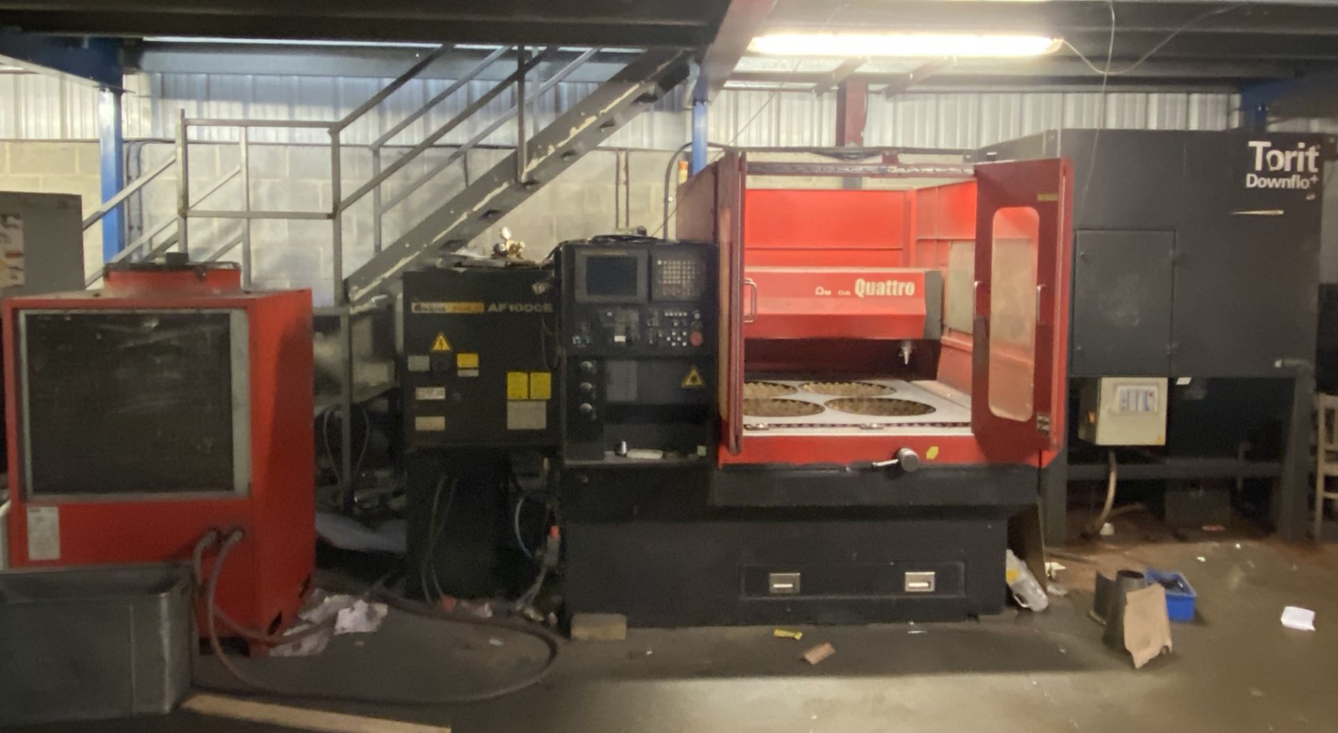 Amada Fanuc Quattro Laser AF1000E/C1000 laser cutter, model A04B-0816-B311 (31,575hrs),