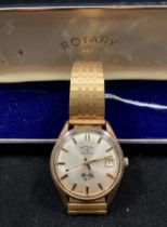 1960s gold-plated Rotary GT Automatic wristwatch and strap (in original case) (saleroom location: