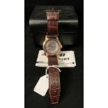 AV1-8 Sport Automatic 100m water resistant gents watch with brown leather strap in box (saleroom