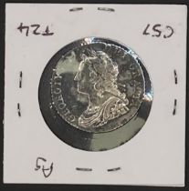 1736/5 George II shilling, Roses and Plumes, very high grade and scarce as such,